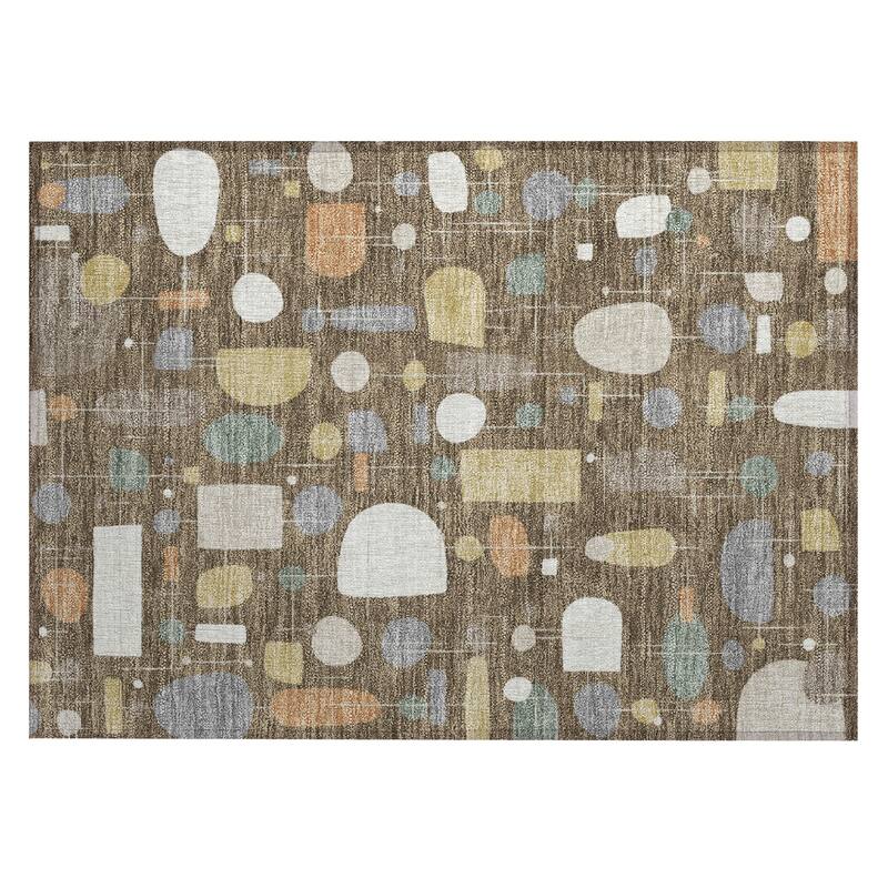 Machine Washable Indoor/ Outdoor Contemporary Fun Chantille Rug