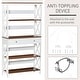 preview thumbnail 4 of 8, HOMCOM 4-Tier Shelving Bookcase Storage Cupboard with Pull Out Drawer, and Wooden Frame with X Bar Stability, White