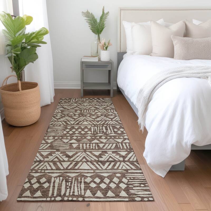 Premium Washable Super Soft Boho Modern Global Mayfield Rug - Brown - 2'3" x 7'6"