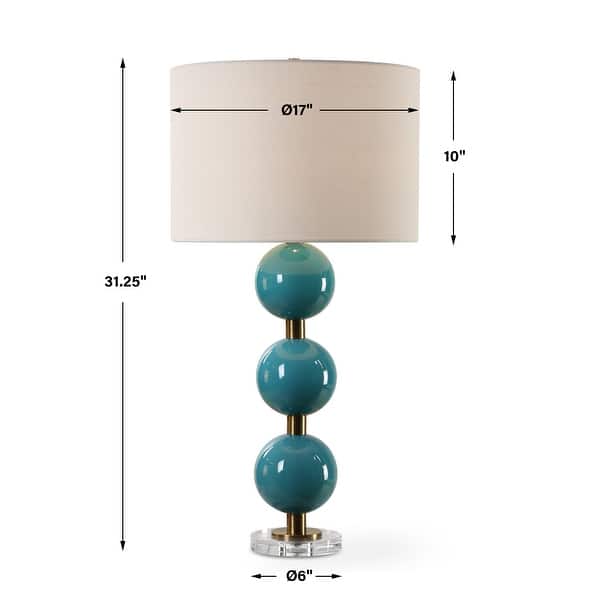 Uttermost Palawan Blue Glaze Table Lamp - 31.25" H X 17" W X 17" D