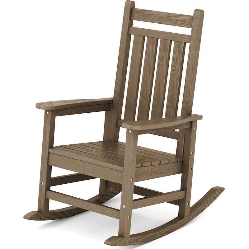 Modern High-Back Rocking Adirondack Chair All Weather - Brown
