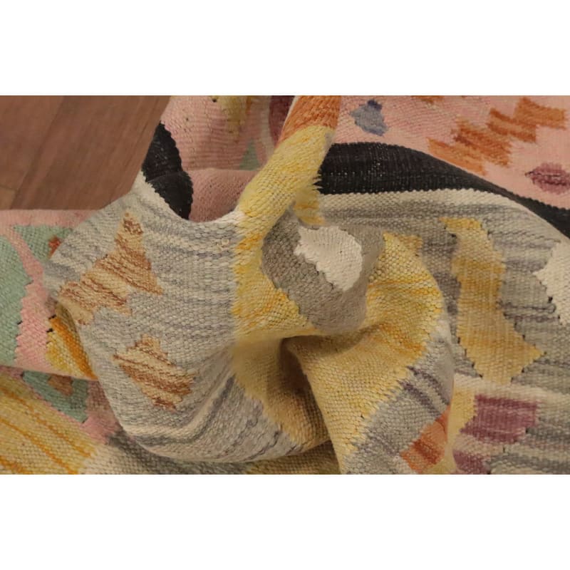 Hand Woven Oriental 100% Wool Carpet Southwestern Tribal Multi-Colored Kilim Area Rug - 5' 1'' X 3' 3''