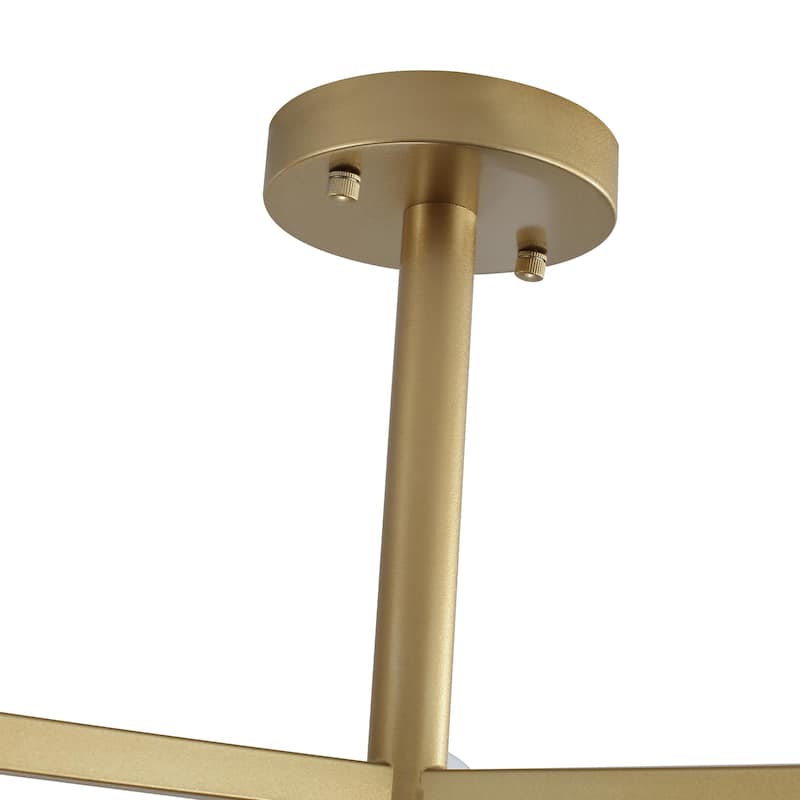 3-Light Semi Flush Mount Ceiling Light with Frosted Glass Shade