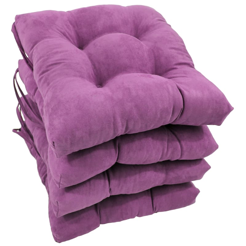 16-inch Square Indoor Microsuede Chair Cushions (Set of 2, 4, or 6) - Set of 4 - Ultra Violet