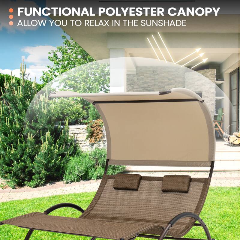 Outdoor Patio Double Chaise Lounge Chair