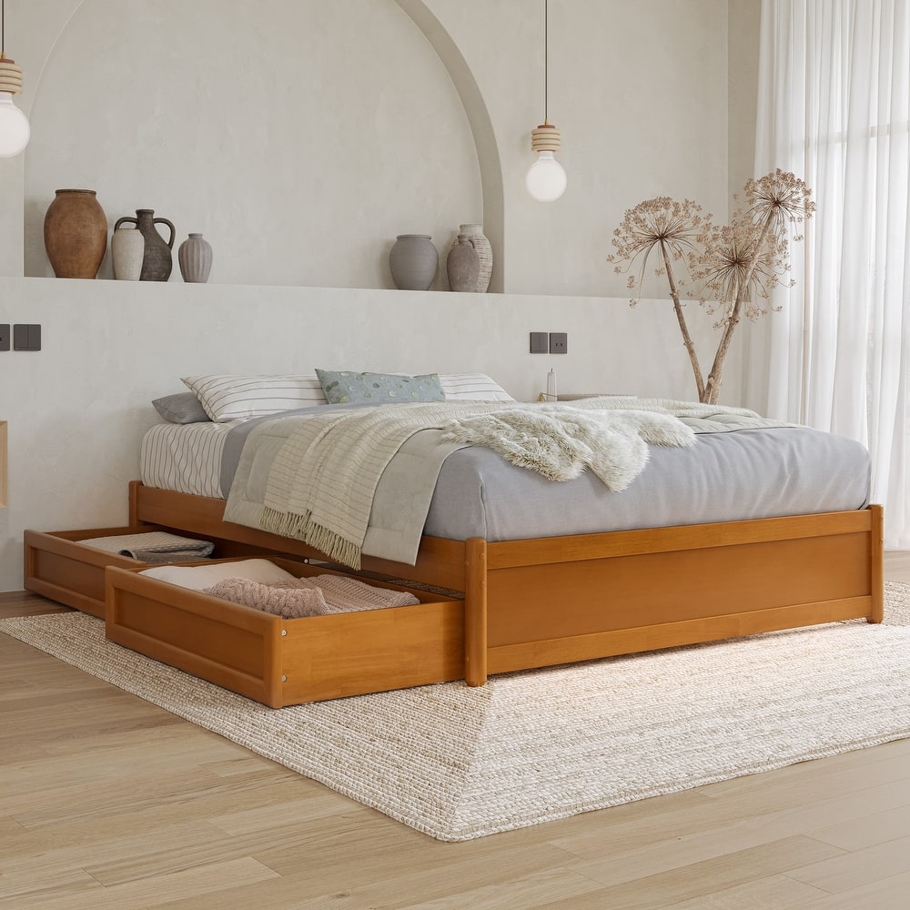 Barcelona Panel Platform Bed with Storage Drawers