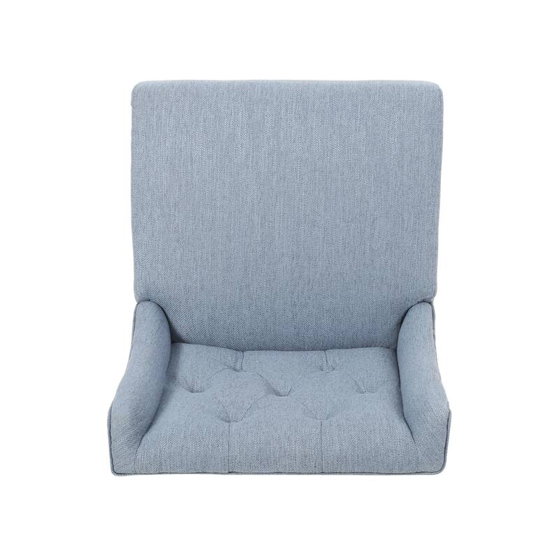 2-Piece Wood Frame Bar Stool Set Fabric Tufted Wingback 27 Inch Counter Stools Island Thick Upholstered Bar Stool