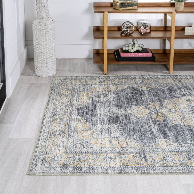 JONATHAN Y Wincer Bohemian Distressed Chenille Machine-Washable Area Rug