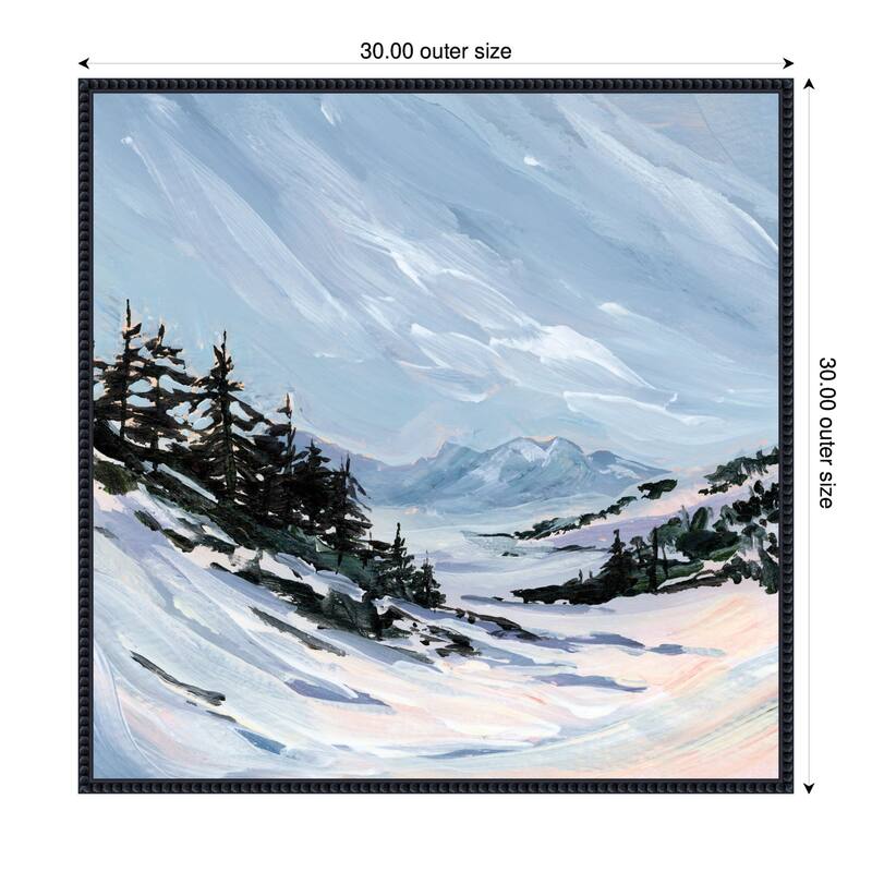 Kate and Laurel Ski Valley by Emily Kenney Framed Canvas Wall Art Print