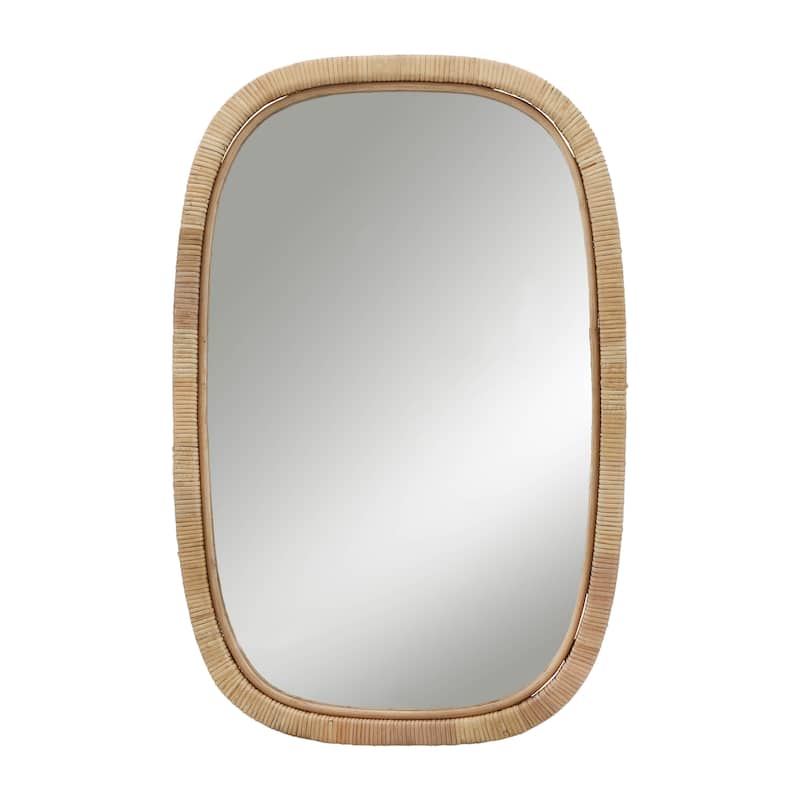 Sagebrook Home 22X36 Rectangular Mirror, Brown, Rectangle, 34"H, - 22.0" x 1.0" x 34.0" - 22.0" x 1.0" x 34.0" - Brown