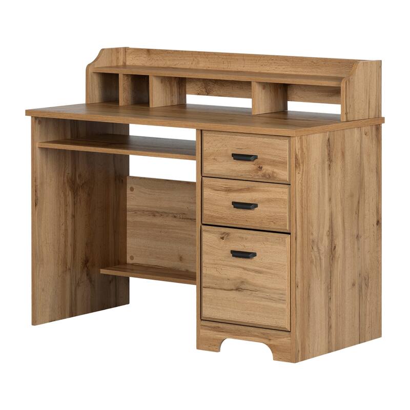 Computer Desk with Hutch - Office Workstation, Home Study Table, Modern Writing Desk