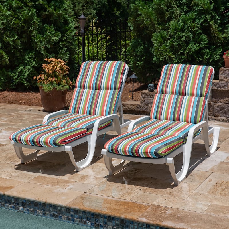 Casual Cushion Sunbrella® Fabric 1-Piece Outdoor Chaise Cushion, 22.5"W x 74"L - 22.5"W x 74"L