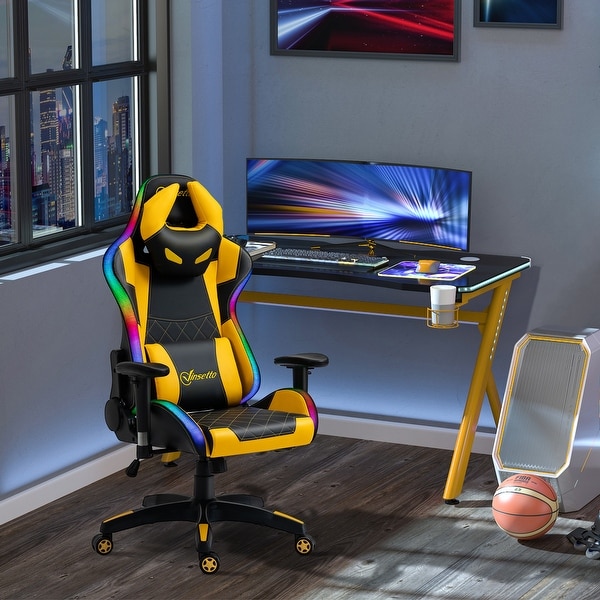 Racing Gaming Office Chair Swivel Recliner w/ Headrest Lumbar Support 