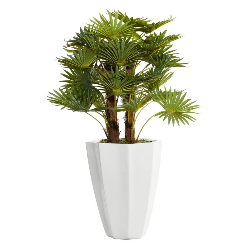 White Fiberglass Contemporary Artificial foliage - 35"L x 33"W x 54"H
