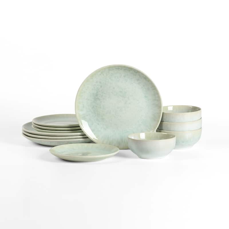 Stone Lain Riley Stoneware Dinnerware Set with Reactive Glaze