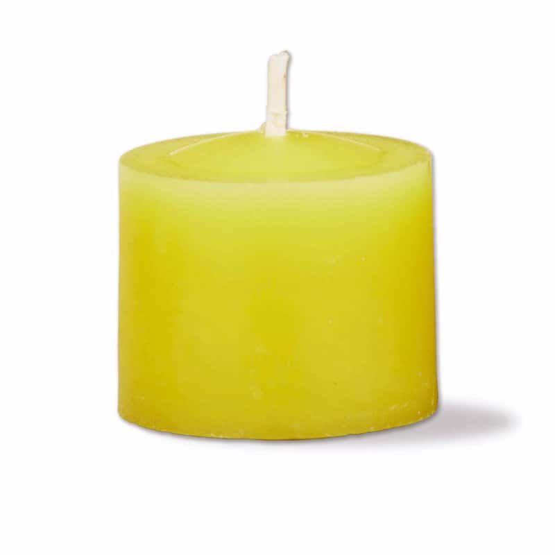 Color Studio Votive Candles Set of 12 Yellow Smokeless Paraffin Wax Burn Time 5 Hrs