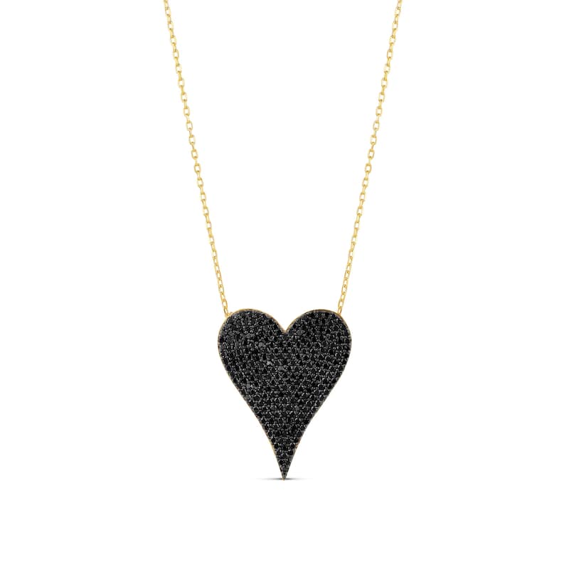 SHYMI Large Pave Heart - Gold & Black