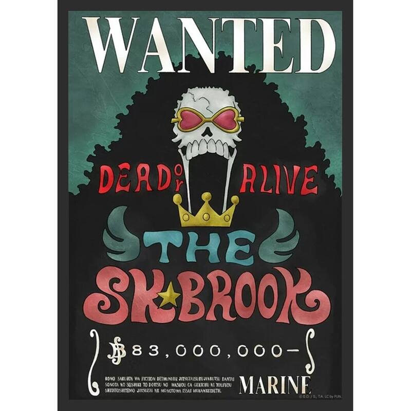 One Piece - Wanted The Brook Framed Art Poster - 24 x 36 Inch