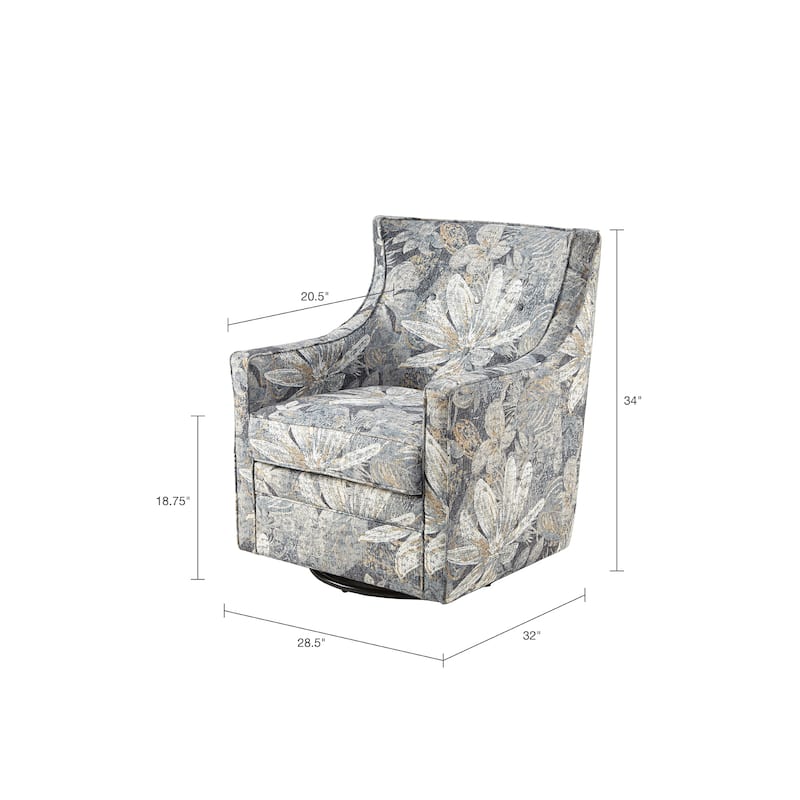 Madison Park Minkoff Blue Curve Back Swivel Glider Chair
