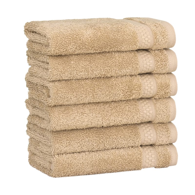Authentic Hotel and Spa 100 percent Aeagean Long Staple Turkish Cotton STARLIGHT Terry Washcloths (Set of 6)