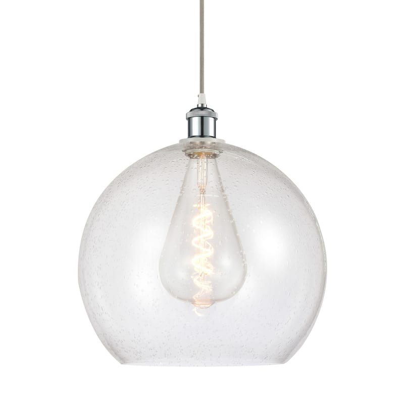 Innovations Lighting 516-1P-18-14 Athens Pendant Athens 14" Wide - White and Polished Chrome / Seedy
