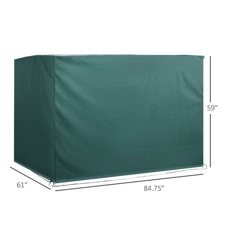 Dark Green Large Outdoor Swing Chair Cover with Waterproof PE Material and UV and Weather Resistant - 84.6" L x 61" W x 59.1" H