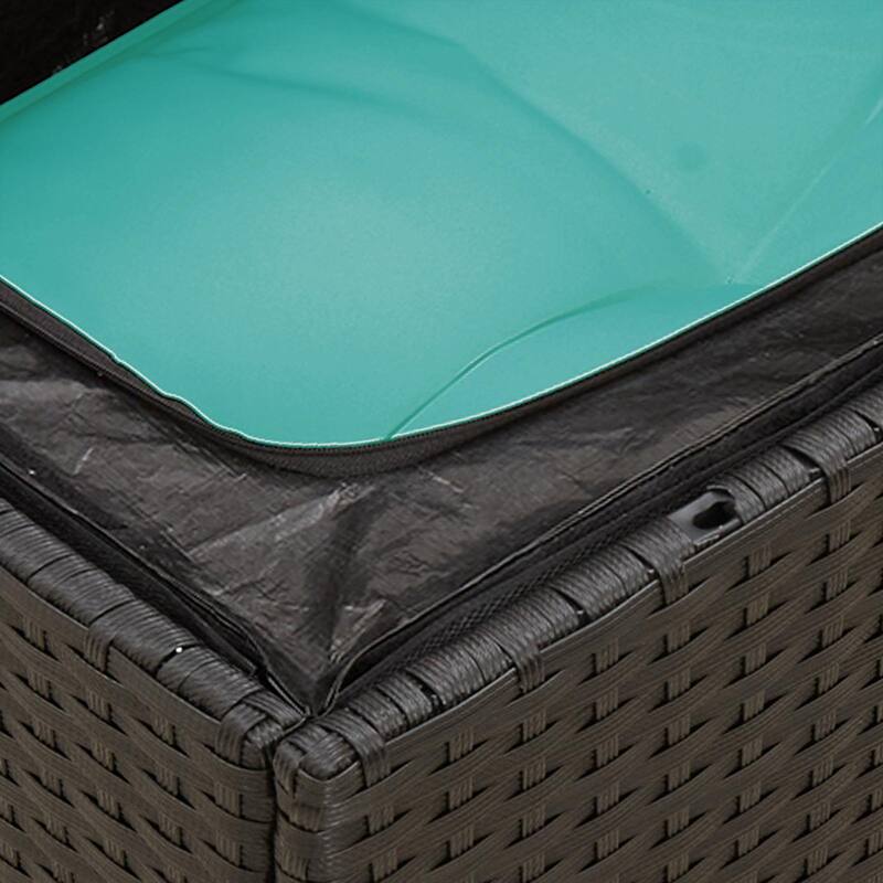 vidaXL Patio Furniture with Cushions Seating Poly Rattan Brown/Gray/Black - 67.7 x 24.4 x 27.7