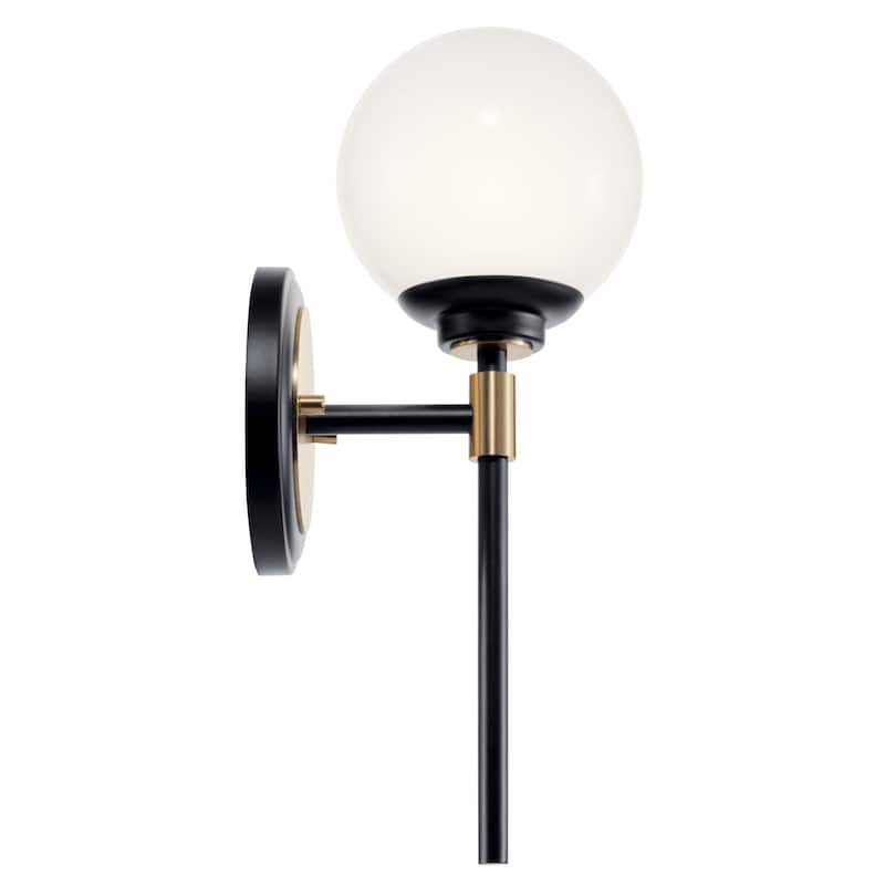Benno 1-Light Wall Sconce with Opal Glass Shade