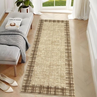 Garvee Linen Border Living Room Area Rug - Bed Bath & Beyond - 43168827