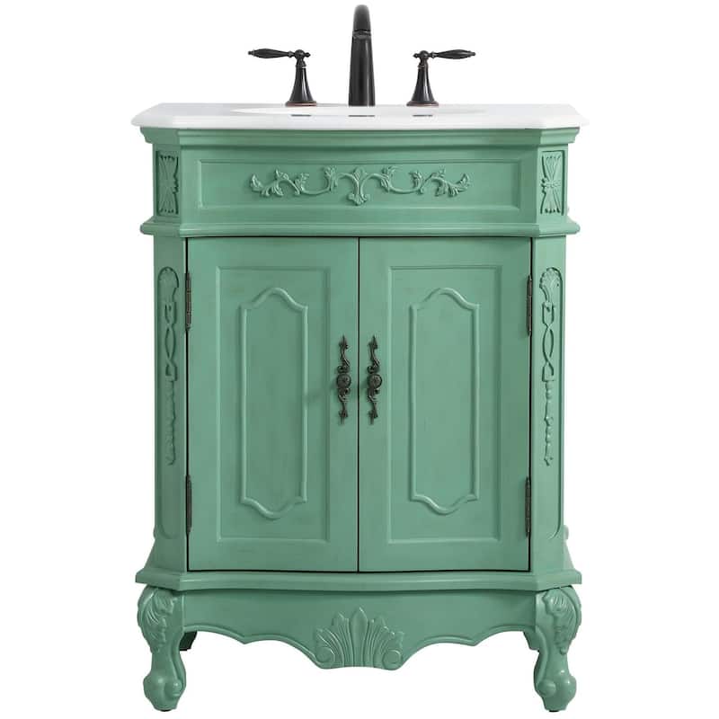 Elegant Lighting VF10127-VW Danville 27" Free Standing Single Basin - Vintage Mint - Painted