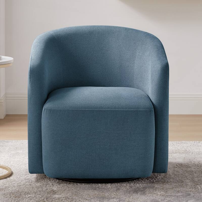 Durable Polyester Fabric Swivel Chair - Blue