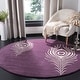 preview thumbnail 6 of 60, SAFAVIEH Handmade Soho Simi Peacock Feather N.Z. Wool Rug 4' Round - Purple/Ivory - Round