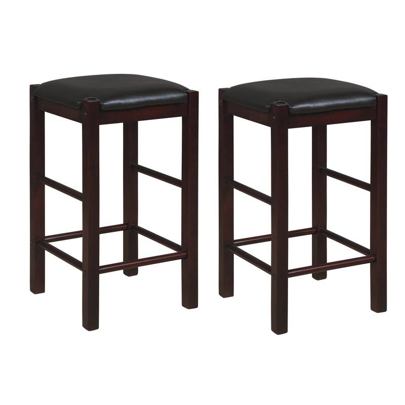 Speakeasy Backless 25-inch Counter Stools (Set of 2) - Espresso