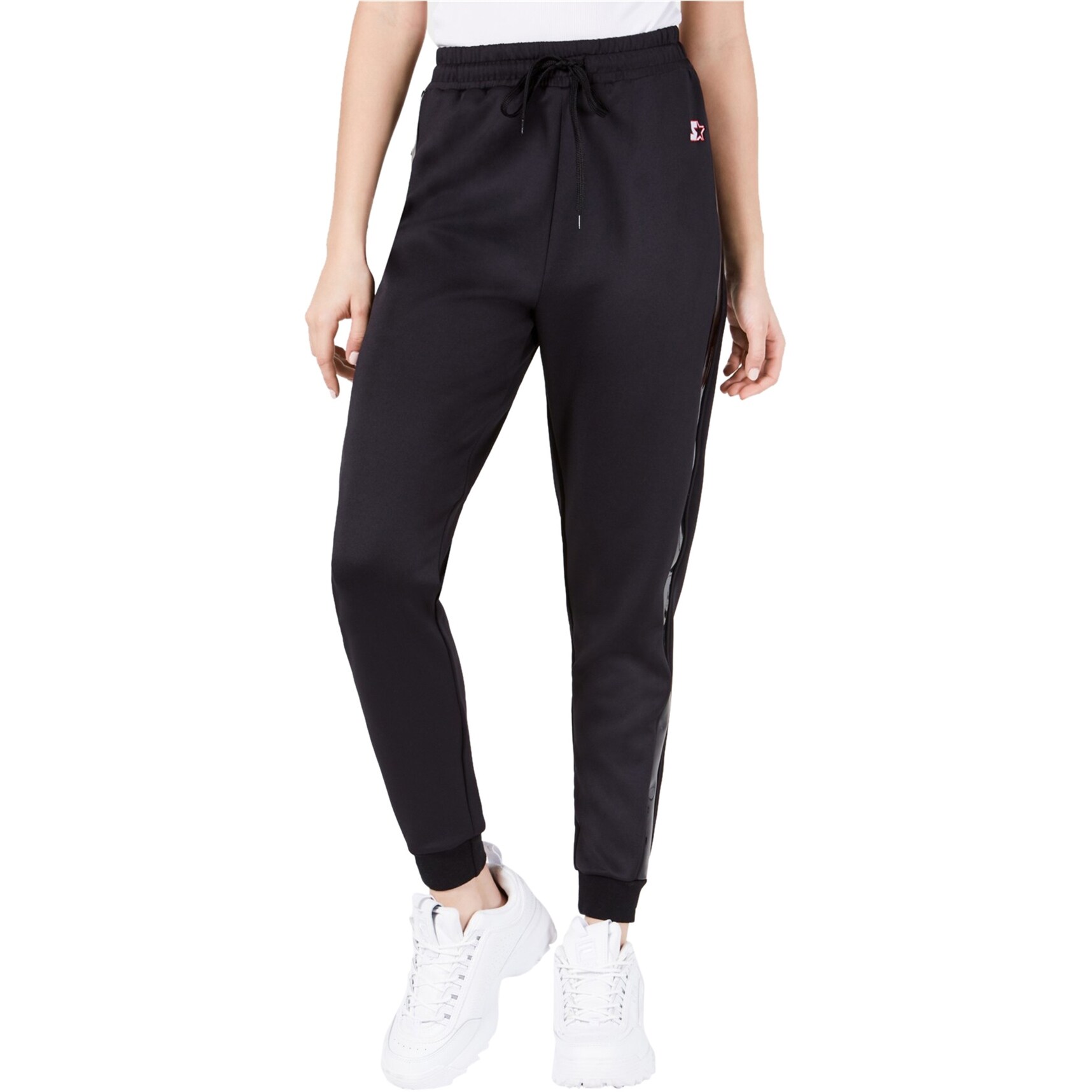 womens joggers with side stripe