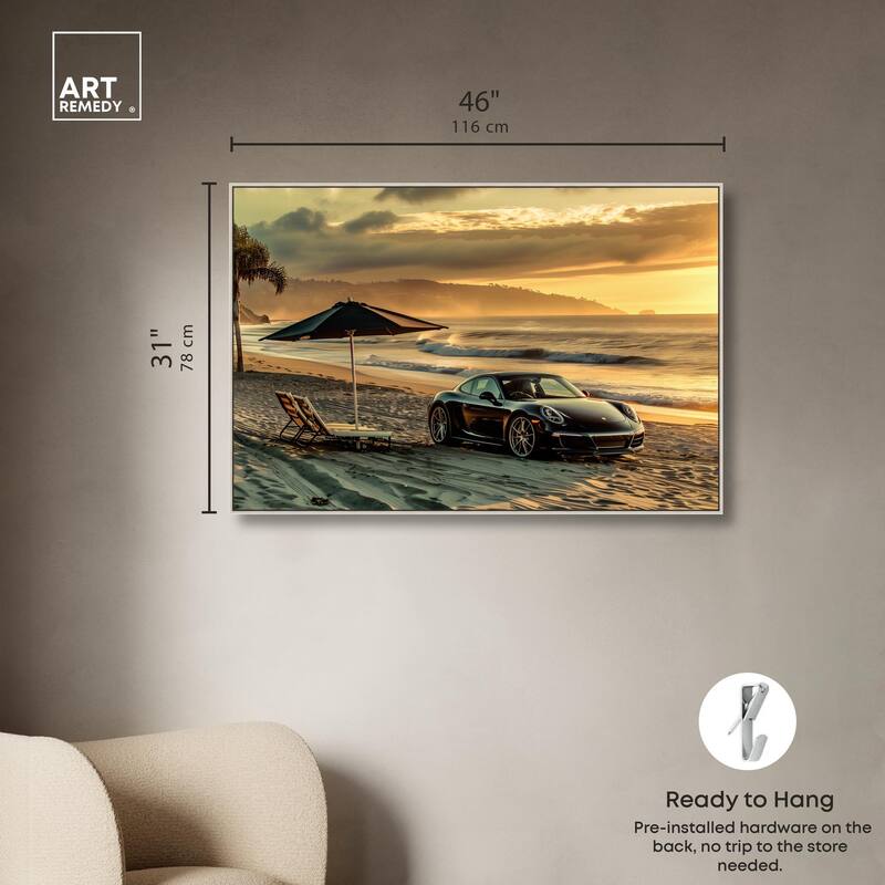 Lovely Sunset Beach Drive Canvas by Art Remedy