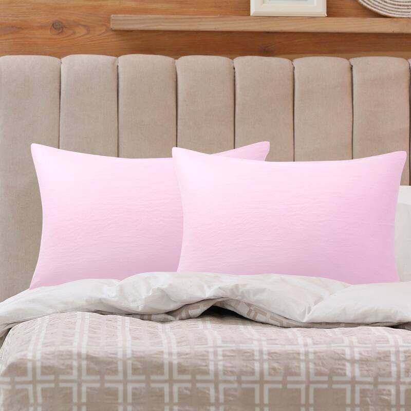 2Pcs Washed Microfiber Pillowcases Soft Envelope