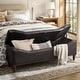 preview thumbnail 33 of 38, Zona 59"W Traditional Faux Leather Tufted Upholstered Storage Bench With Soild Wood Legs and Nailhead Trim By HULALA HOME