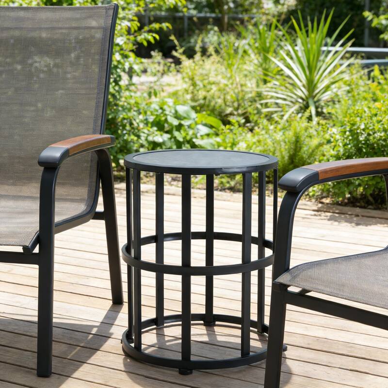 Carlo Outdoor Industrial 11-inch Ceramic Tile Side Table by Christopher Knight Home