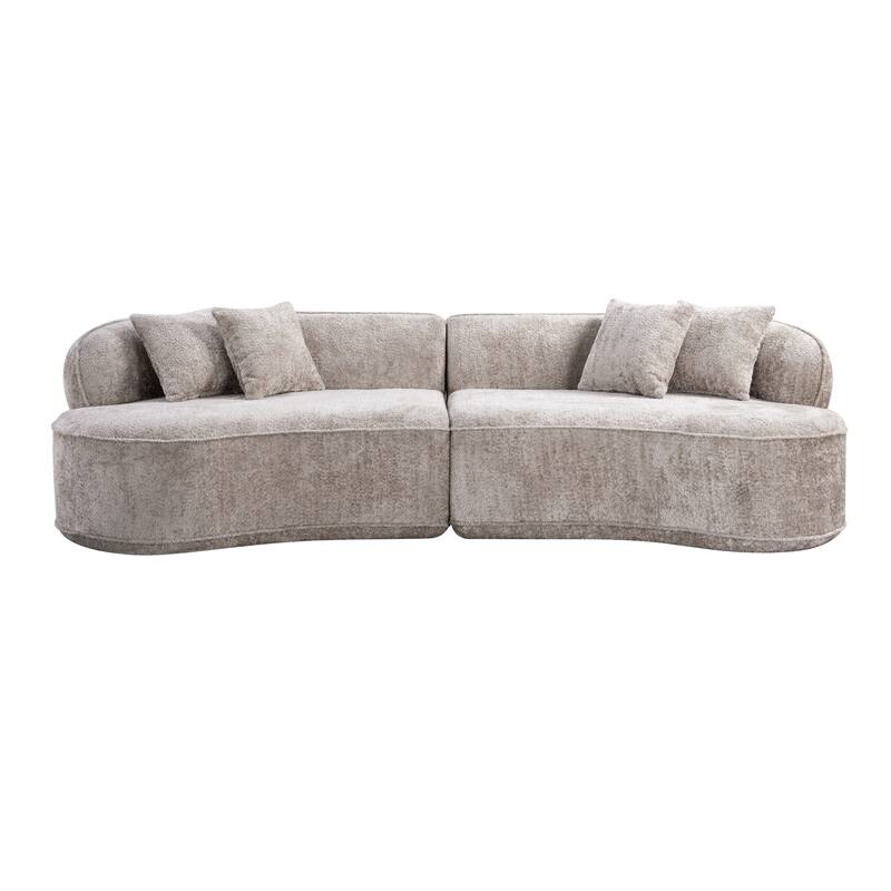 ModernCurved Sectional Sofa, Oversized Minimalist Sleeper Couch