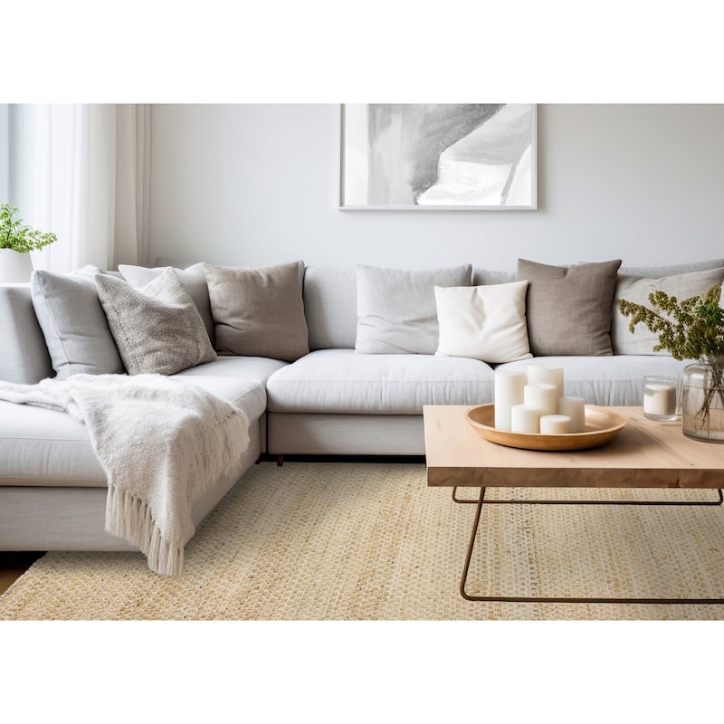 Jute Collection - Natural Handmade Light Oak Area Rug
