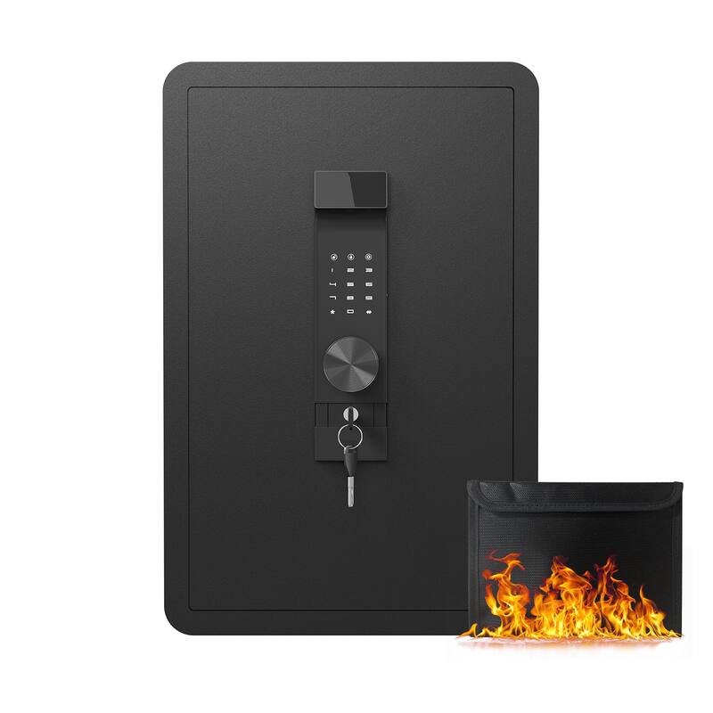 Fireproof and Waterproof Bag,with Electronic Password Lock,Safe with Private Inner Cabinet for Home,Office and Hotel - Black
