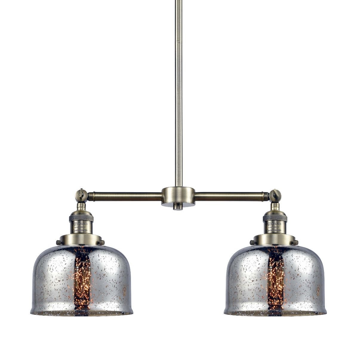 Innovations Lighting 209 Large Bell  Large Bell 2 Light 24" Wide Linear Chandelier - (Polished Chrome / Clear) - Chandeliers For Bedrooms by Overstock.com