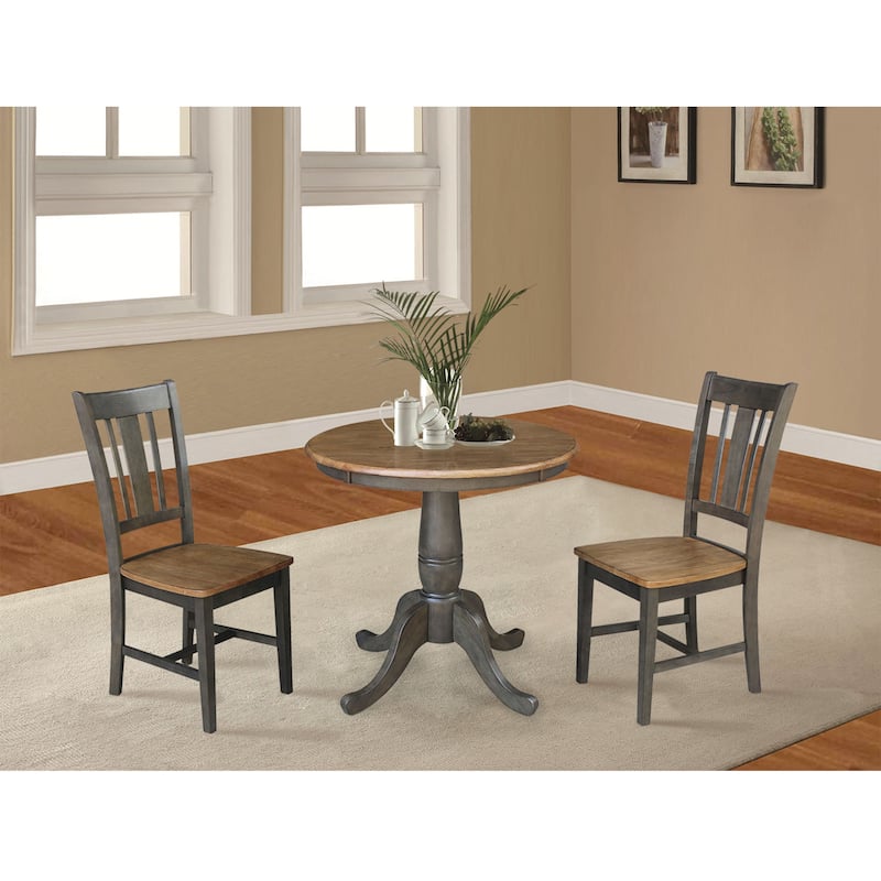 30" Round Top Pedestal Table With 2 San Remo Chairs - 3 Piece Set