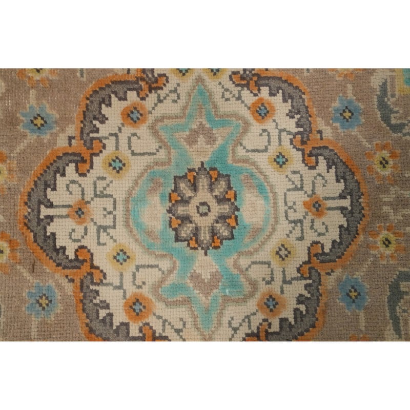 Hand Knotted Oriental 100% Wool Carpet Traditional Floral Beige & Ivories Tabriz Area Rug - 9' 3'' X 6' 3''
