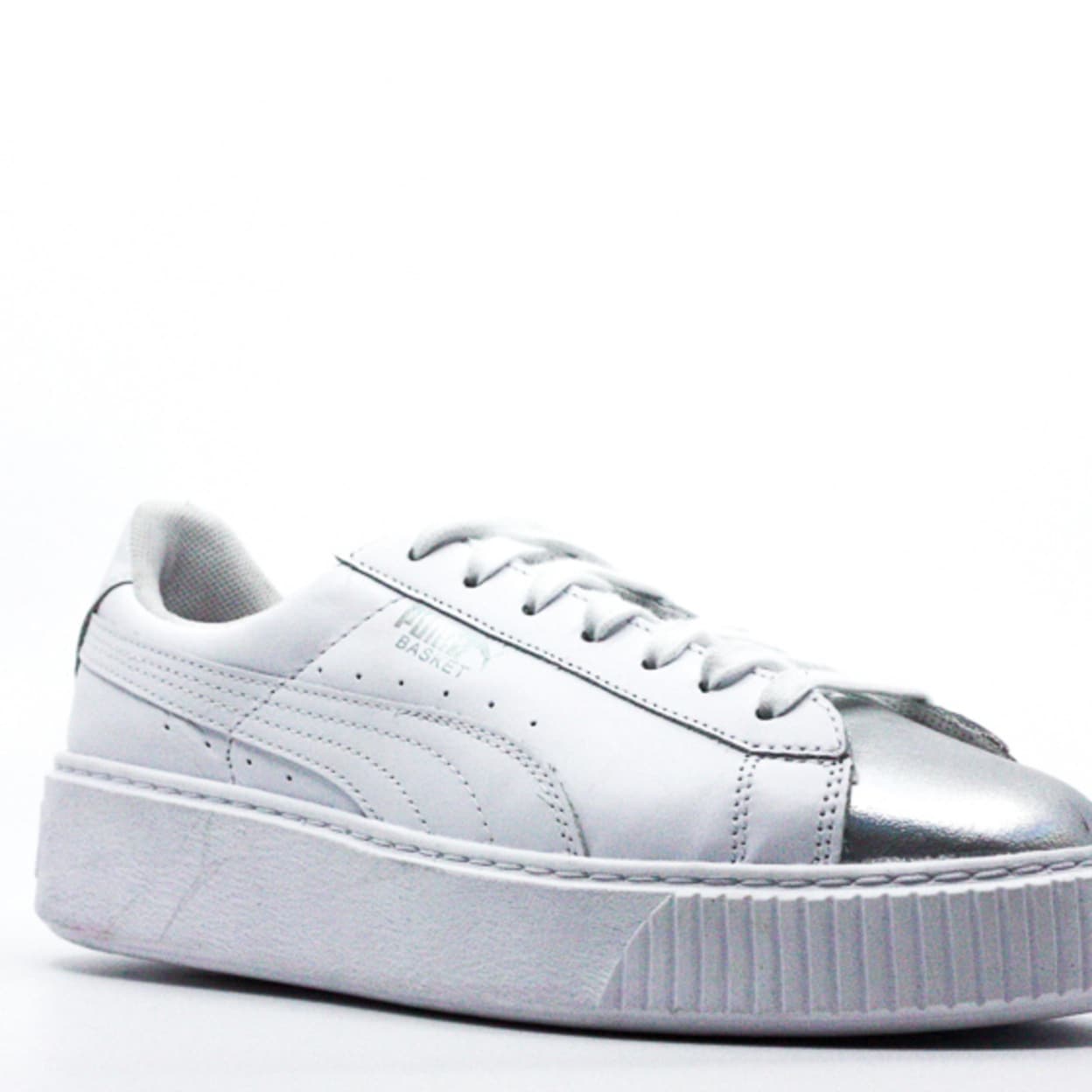 white puma platform sneakers