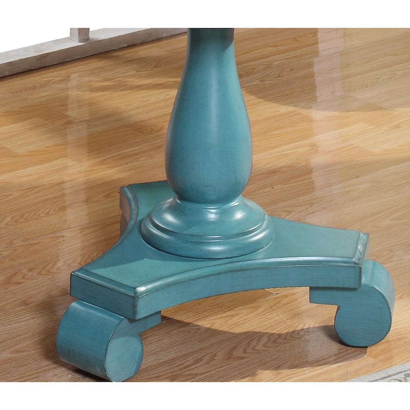 Rene Round Wood Pedestal Side Table