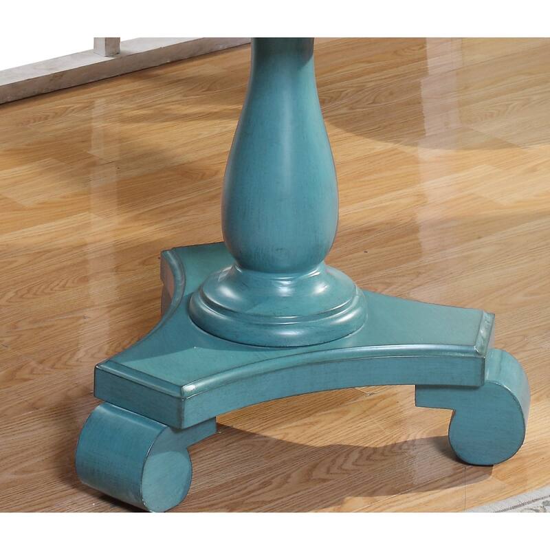 Transitional Round Wood Pedestal Side Table, Perfect for Living Room