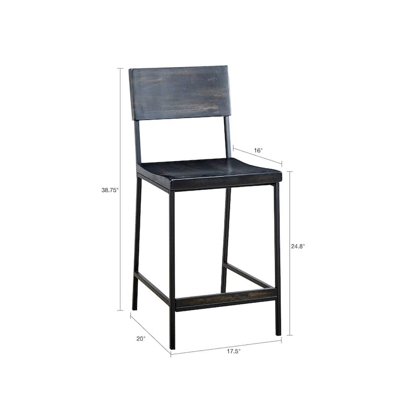 INK+IVY Tacoma Black 24-inch Counter stool