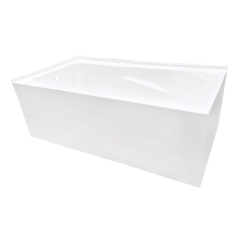 Kingston Brass VTAM6032L21TS Aqua Eden 60" Two Wall Acrylic Soaking - White