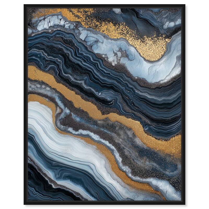Acrylic Flow I Canvas by Art Remedy - Black - 24" x 30"